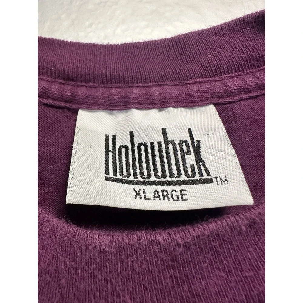 VTG Golf Crest T Shirt‎ Mens XL Purple Holoubek MMLO Embroidered Made USA  Tee
